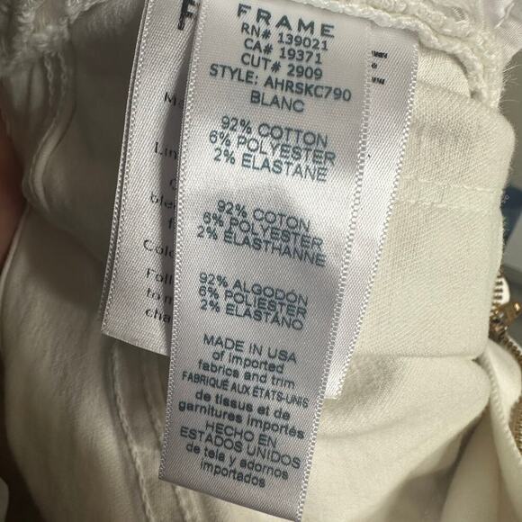 Frame Ali High Rise Cigarette Skinny Jeans White Size 28 - Picture 8 of 8